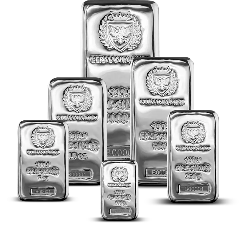 silver cast bars germania mint