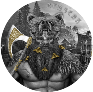 berserk warrior germania mint high relief 2 oz antique finish