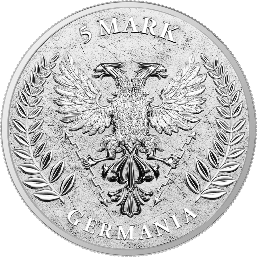 COA IN STOCK GERMANIA 2020-5 Mark 1 oz Pure Silver BU COIN Round in Capsule 