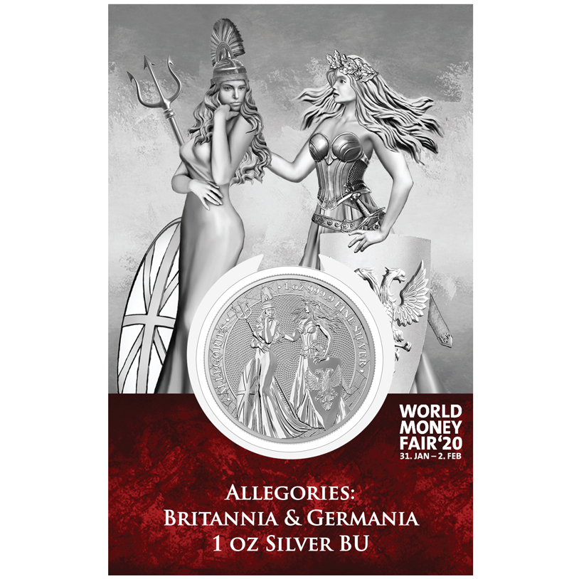 Allegories: Britannia & Germania 1 oz Silver BU  WMF 2020 edition