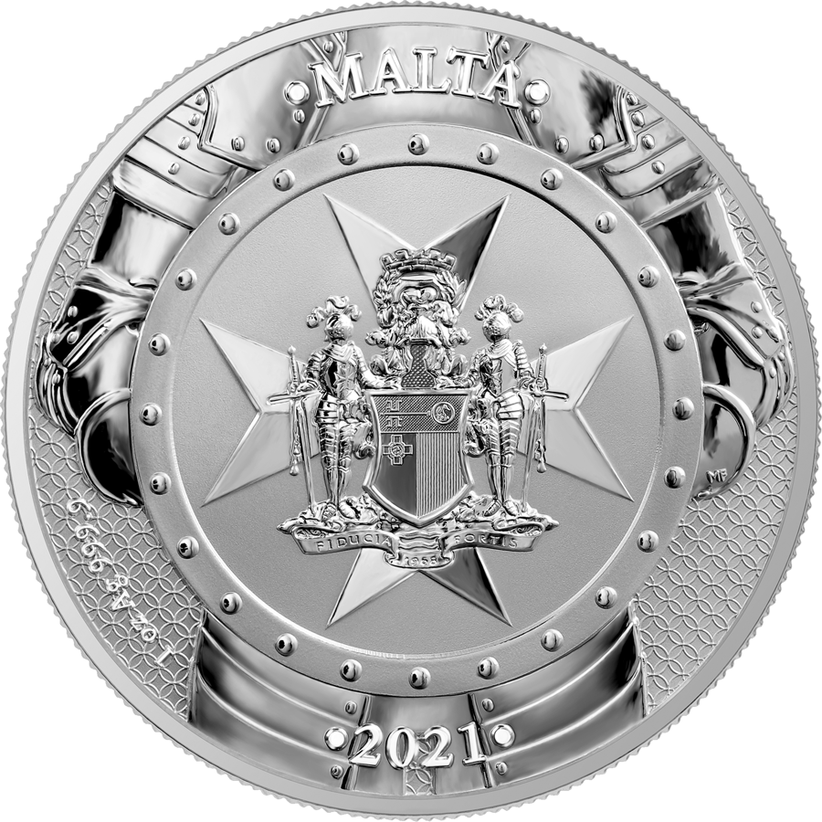 2021 Knights of the Past 5 Euro 1 oz Silver BU reverse