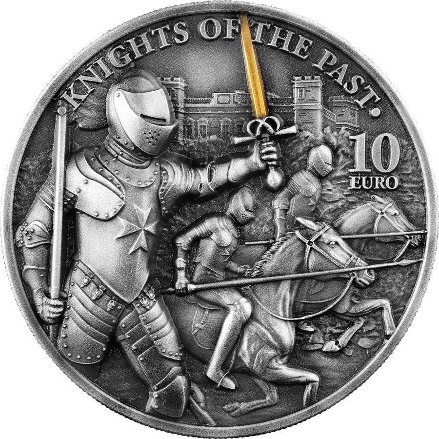 2021 Knights of the Past 10 Euro 2 oz Silver BU