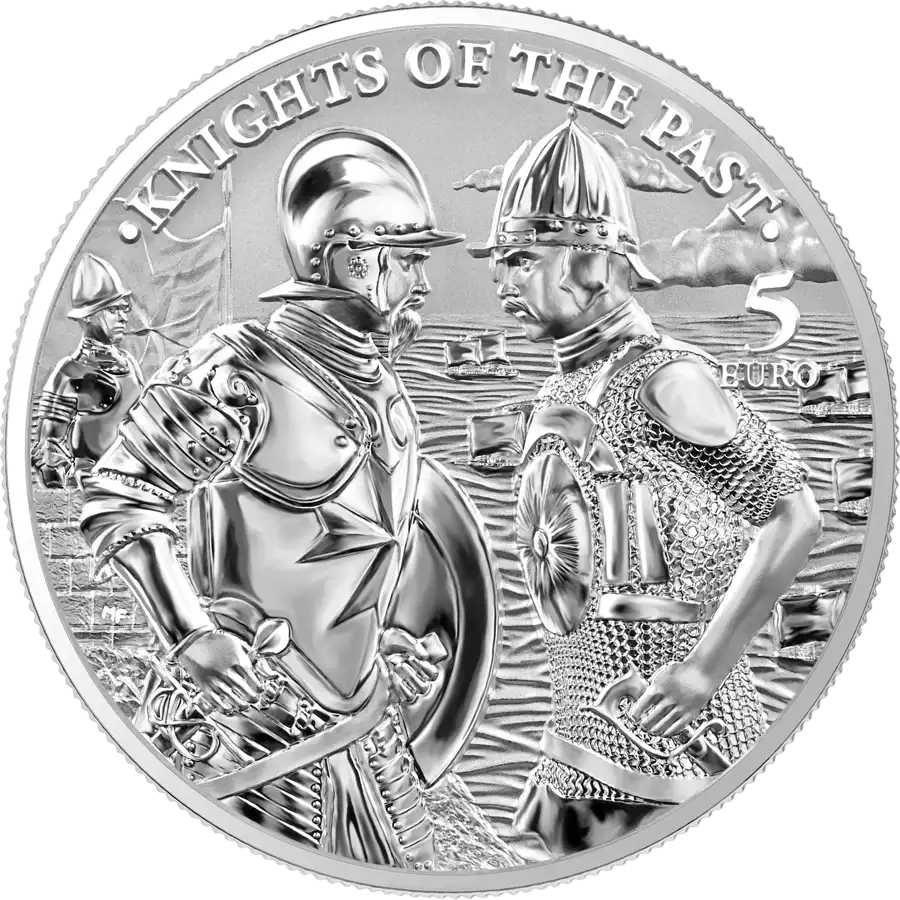 2022 Knights of the Past 5 Euro 1 oz Silver BU obverse