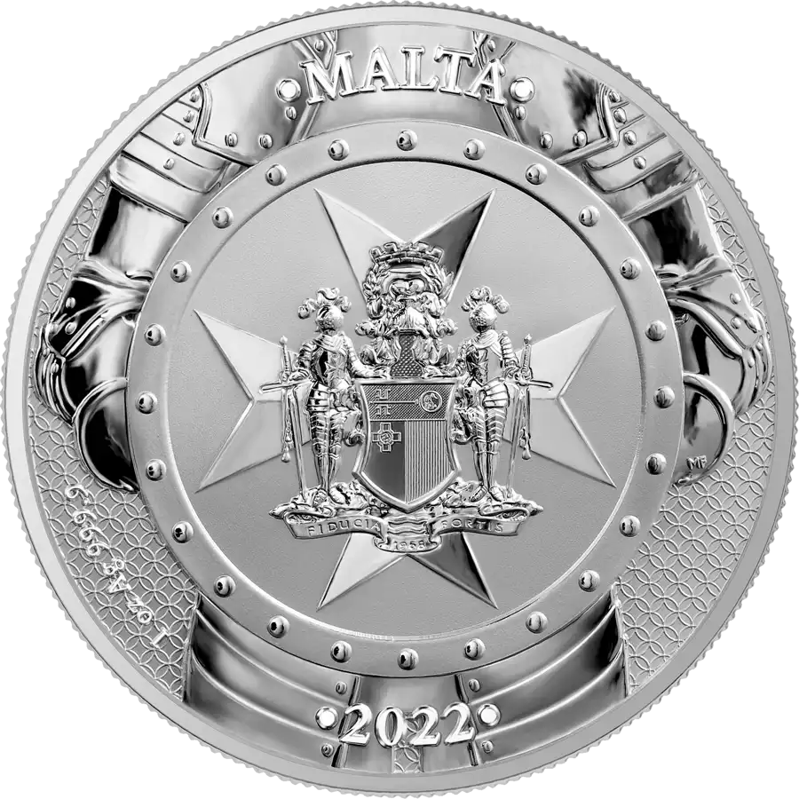 2022 Knights of the Past 5 Euro 1 oz Silver BU reverse