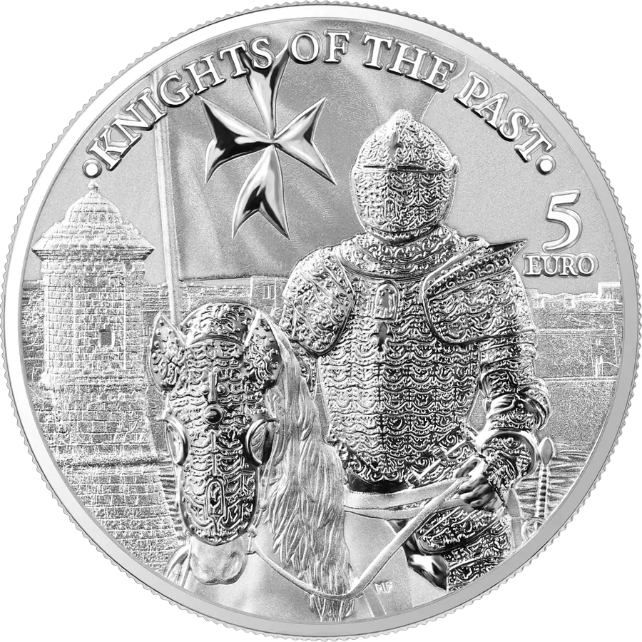 2023 Knights of the Past 5 Euro 1 oz Silver BU obverse