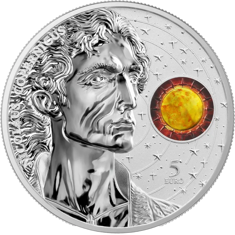 2023 Malta Copernicus 5 Euro 1 oz Silver BU obverse
