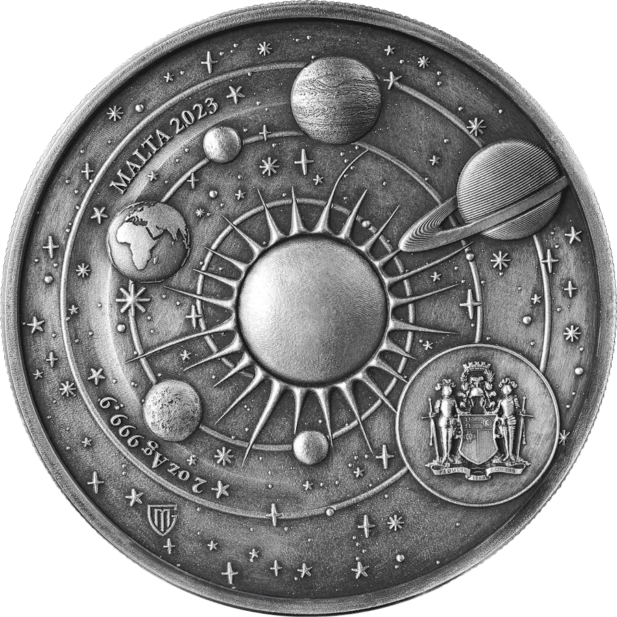 2023 Malta Copernicus 10 Euro 2 oz Silver BU reverse