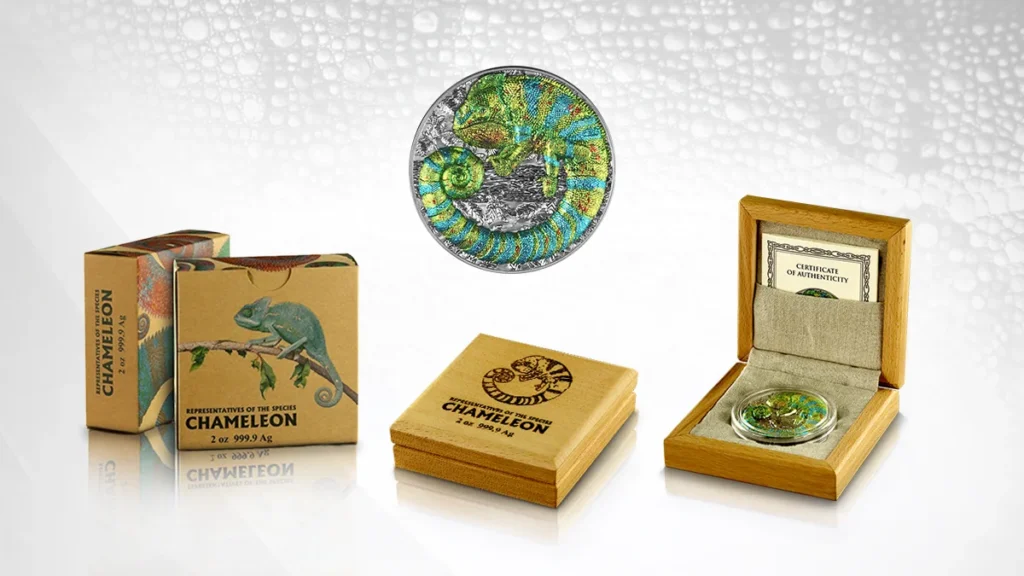 Chameleon 2 oz Silver HR, part of the "Representatives of the Species" series