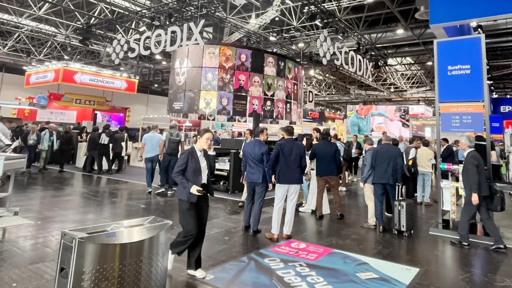 Companies introducing innovations to the world of printing - SCODIX at one of the halls of the Drupa trade fair