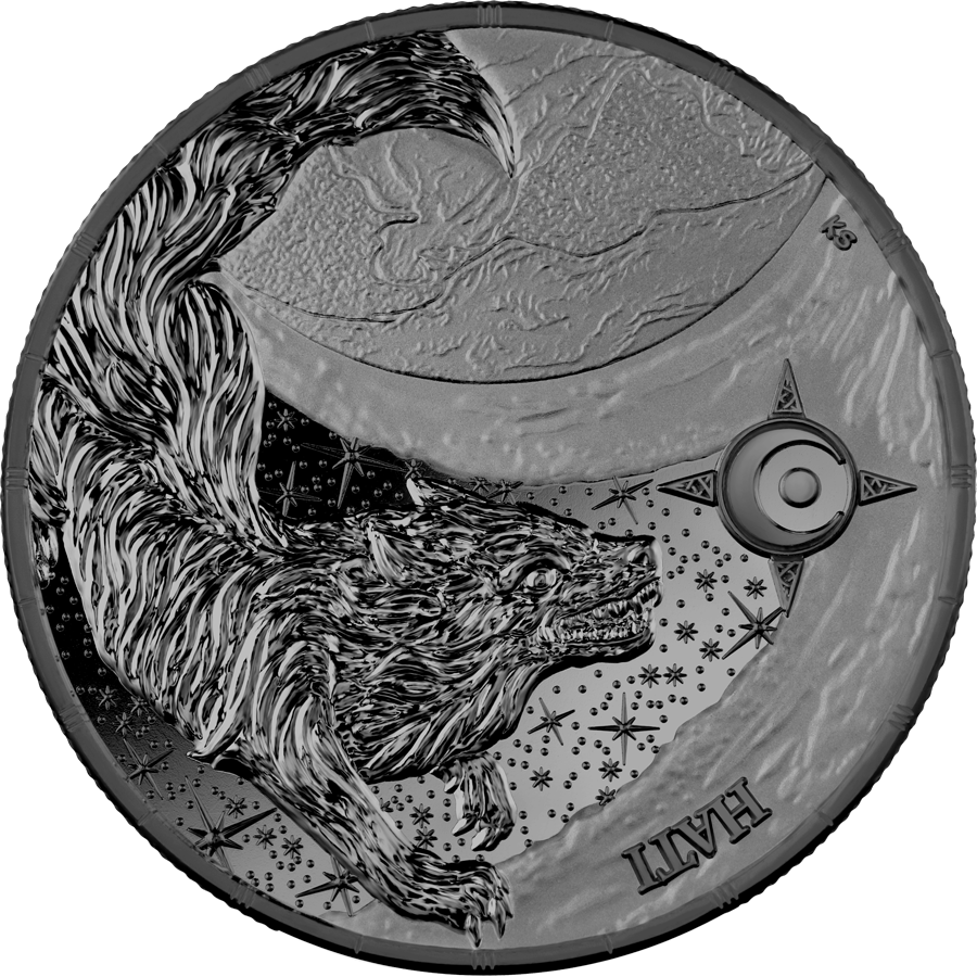 2024 Ragnarök: Hati 1 oz Black Silver BU obverse