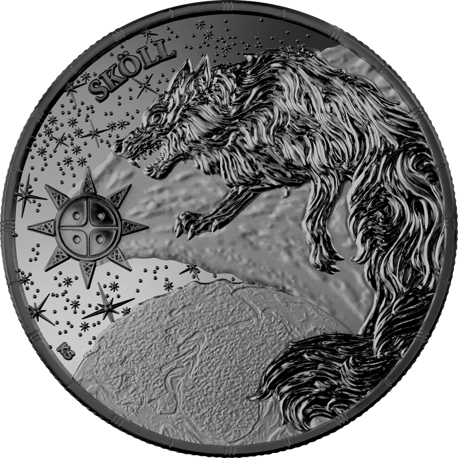 2024 Ragnarök: Sköll 1 oz Black Silver BU obverse