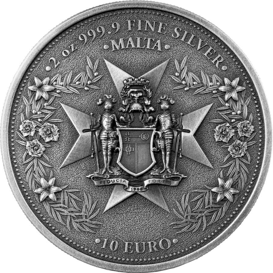 2024 Malta Golden Eagle 10 Euro 2 oz Silver BU HR – Limited Edition reverse