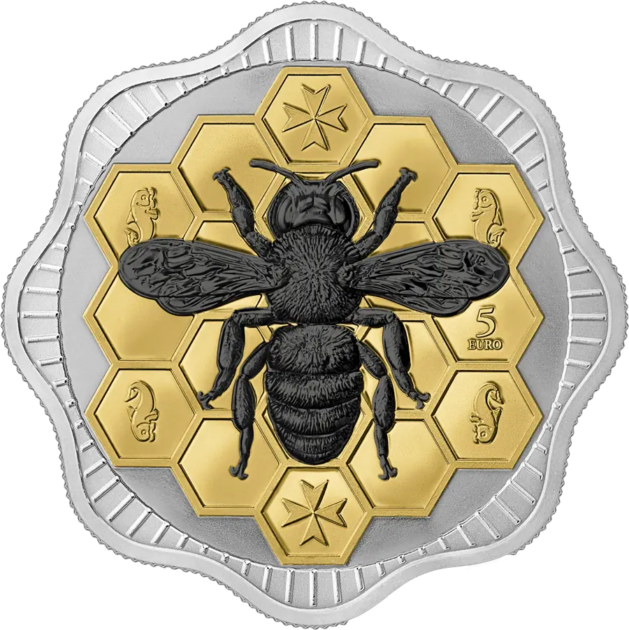 2024 Malta Maltese Bee 5 Euro 1 oz Silver BU obverse