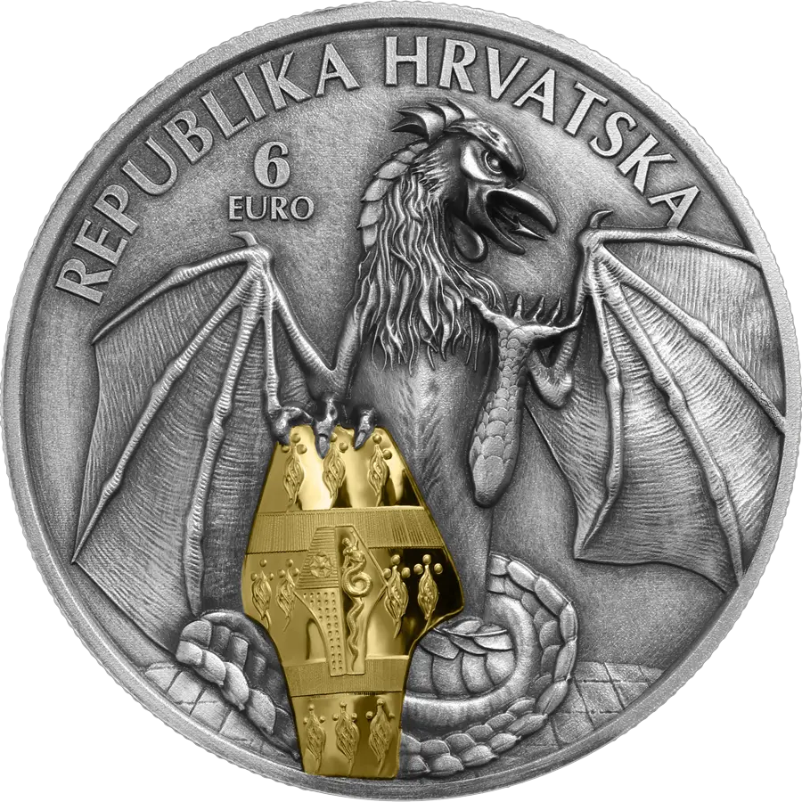 2024 Trsat Dragon 6 Euro 2 oz Silver BU obverse