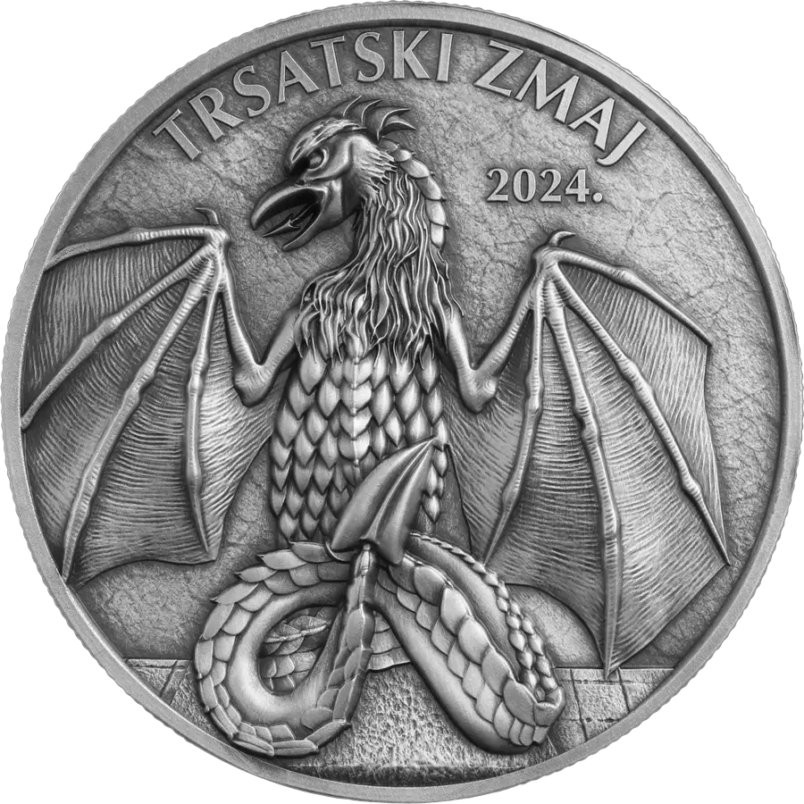 2024 Trsat Dragon 6 Euro 2 oz Silver BU reverse