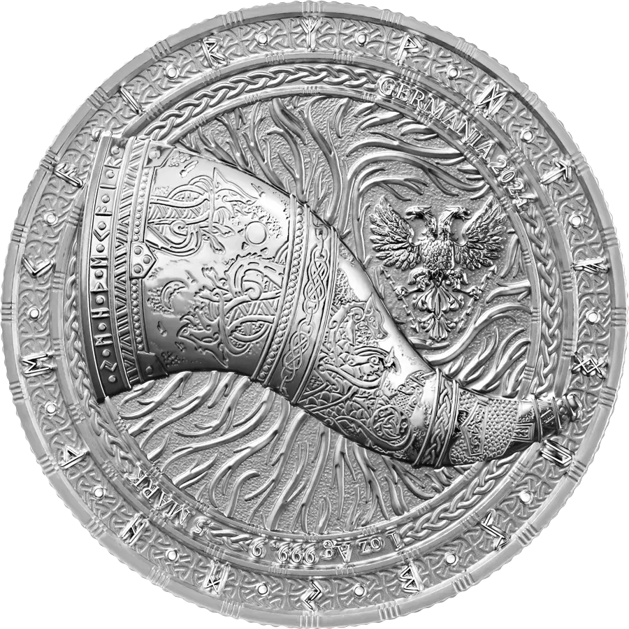 2024 Artefacts: Gjallarhorn 1 oz Silver BU reverse