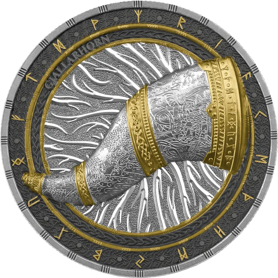 2024 Artefacts: Gjallarhorn 2 oz Silver BU UHR obverse